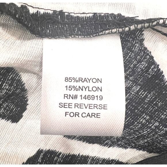 Rachel Roy Blouse Women's S NWT Sleeveless Black White Animal Print Peplum Waist - Picture 5 of 8